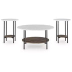 Signature Design by Ashley Wrenwich 3-Piece Coffee Table Set with End Tables - Brown/Black/White Finish