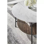 Signature Design by Ashley Wrenwich 3-Piece Coffee Table Set with End Tables - Brown/Black/White Finish