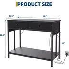 COZONY Fish Tank Stand with Power Outlet, 40-50 Gallon Metal Aquarium Table with Drawer, 660LBS