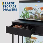 COZONY Fish Tank Stand with Power Outlet, 40-50 Gallon Metal Aquarium Table with Drawer, 660LBS