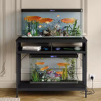COZONY Fish Tank Stand with Power Outlet, 40-50 Gallon Metal Aquarium Table with Drawer, 660LBS