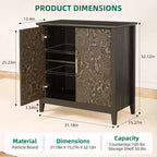 Sideboard Buffet Cabinet with Storage, Modern Storage Cabinets with Adjustable Shelves, Console Table for Kitchen Dining Room Entryway, Black