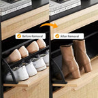 Entryway Shoe Cabinet with 2 Flip Drawers, Slim Freestanding Wooden Shoe Organizer, Space-Saving Closed Shoe Rack for Hallway, Foyer,Apartment