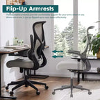 Okak Modern Mesh Adjustable Computer Desk Chair with Armrests & Lumbar Support,Ergonomic Swivel Task Chair for Office,Study