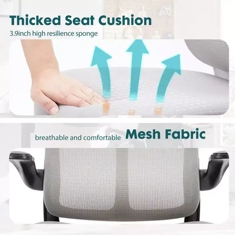 Okak Modern Mesh Adjustable Computer Desk Chair with Armrests & Lumbar Support,Ergonomic Swivel Task Chair for Office,Study