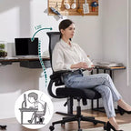 Okak Modern Mesh Adjustable Computer Desk Chair with Armrests & Lumbar Support,Ergonomic Swivel Task Chair for Office,Study