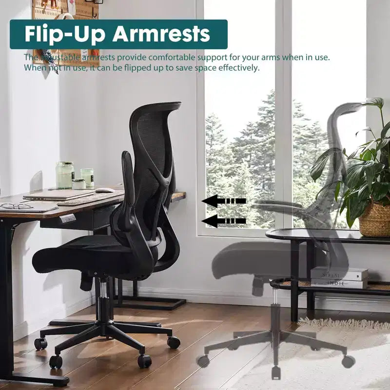 Okak Modern Mesh Adjustable Computer Desk Chair with Armrests & Lumbar Support,Ergonomic Swivel Task Chair for Office,Study