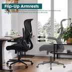 Okak Modern Mesh Adjustable Computer Desk Chair with Armrests & Lumbar Support,Ergonomic Swivel Task Chair for Office,Study