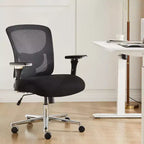 Okak Modern Mesh Adjustable Computer Desk Chair with Armrests & Lumbar Support,Ergonomic Swivel Task Chair for Office,Study
