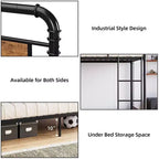 Coolmee Twin Over Twin Bunk Bed, Metal Bunk Beds with Safety Guardrails and Built-in Ladder, Convertible into 2 Bed Frame for Kids Teens