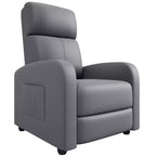 Fauteuil inclinable adulte confortable - Manuel, réglable, avec haut dossier, accoudoirs larges et poche latérale pour salon et cinéma maison
