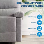 GustoWave Fabric Manual Recliner with Side Pocket, Adjustable Single Sofa with Ergonomic Back Support for Nursery