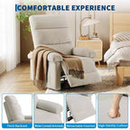 GustoWave Fabric Manual Recliner with Side Pocket, Adjustable Single Sofa with Ergonomic Back Support for Nursery