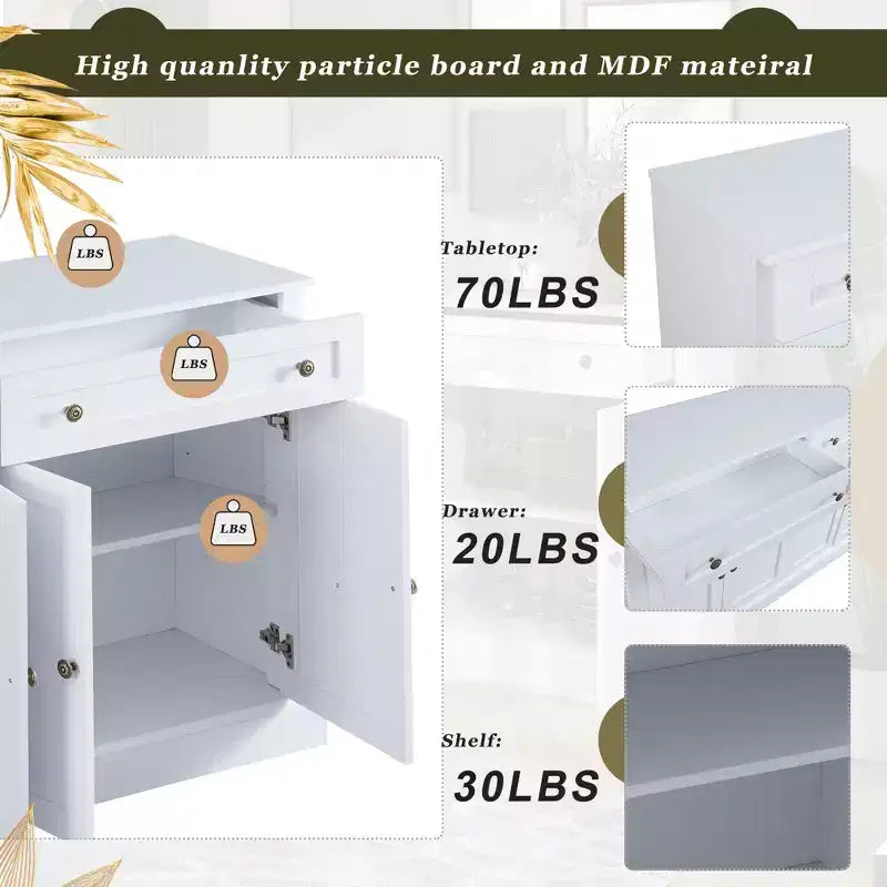 GDFStudio Philip 58 Sideboard Buffet Cabinet with Drawers and Adjustable Shelves