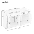 GDFStudio Philip 58 Sideboard Buffet Cabinet with Drawers and Adjustable Shelves