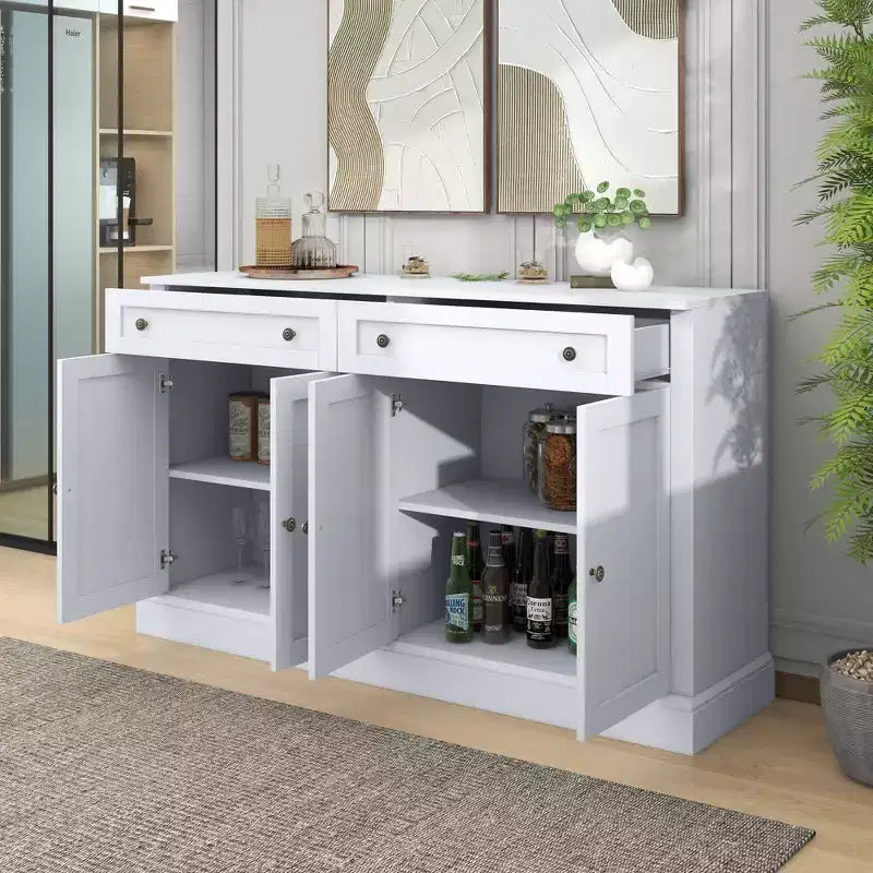 GDFStudio Philip 58 Sideboard Buffet Cabinet with Drawers and Adjustable Shelves