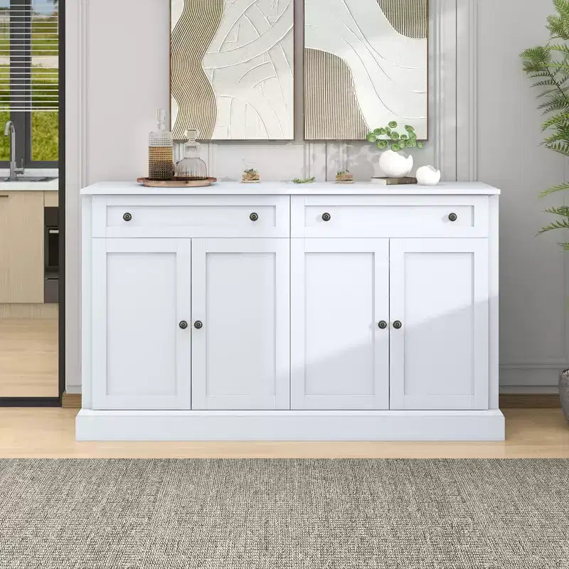 GDFStudio Philip 58 Sideboard Buffet Cabinet with Drawers and Adjustable Shelves
