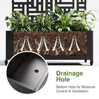 MAYEERTY Planter Box with Trellis Iron Black Arch Helen Street 01 Style 72x35x16in 3-Piece Set