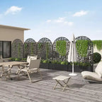 MAYEERTY Planter Box with Trellis Iron Black Arch Helen Street 01 Style 72x35x16in 3-Piece Set