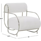 Bethann Metal Frame Accent Chair - SFV5130 - White/Silver - Safavieh Couture