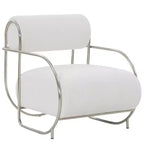 Bethann Metal Frame Accent Chair - SFV5130 - White/Silver - Safavieh Couture