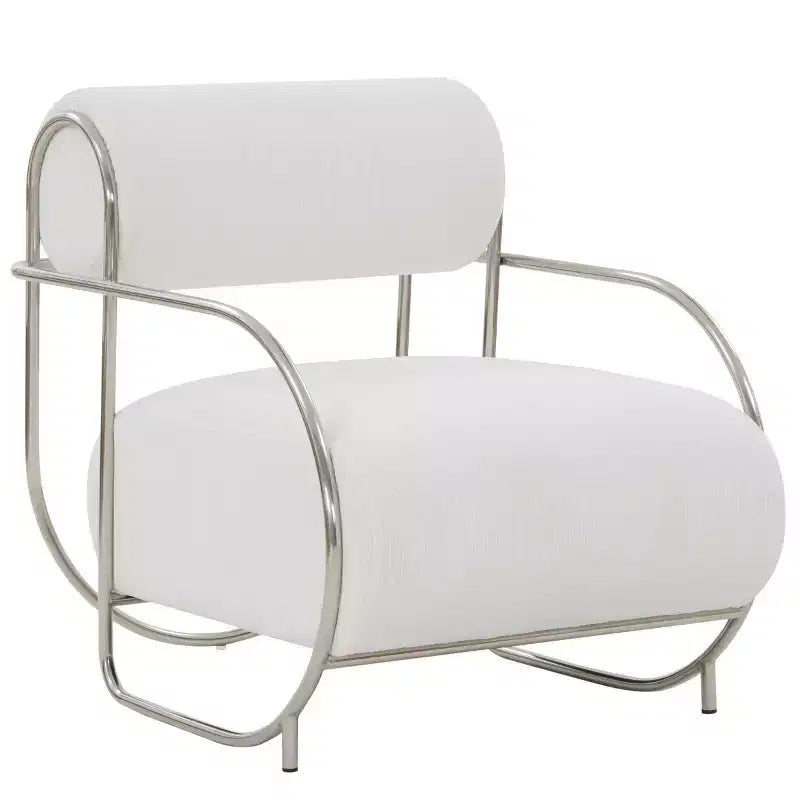 Bethann Metal Frame Accent Chair - SFV5130 - White/Silver - Safavieh Couture