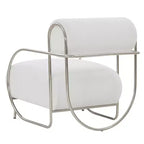 Bethann Metal Frame Accent Chair - SFV5130 - White/Silver - Safavieh Couture