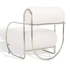Bethann Metal Frame Accent Chair - SFV5130 - White/Silver - Safavieh Couture
