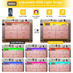 Dresser for Bedroom with LED Lights  7 Drawer Dressers with Charging Station, Wood Storage Chest for Entryway, Closet, Living Room, Hallway