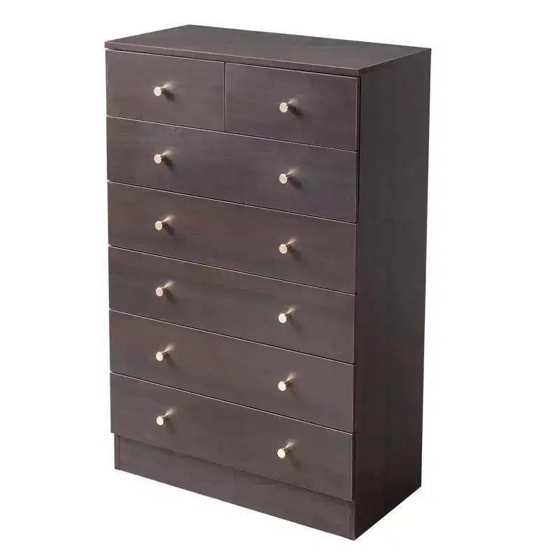 Karl Home 7-Drawer Gray Particle Board 25.98in. W Chest of Drawer