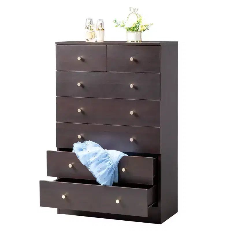 Karl Home 7-Drawer Gray Particle Board 25.98in. W Chest of Drawer