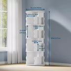 Rotating Bookshelf, 4 Tier Floor Standing Bookcase with Storage Rack, 50 Tall Small Revolving Bookcase for Small Space Bedroom Living Room