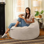 Jaxx 4 Foot Saxx - Large Round Bean Bag Chair for Adults - Lush Velvet