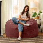 Jaxx 4 Foot Saxx - Large Round Bean Bag Chair for Adults - Lush Velvet