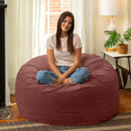 Jaxx 4 Foot Saxx - Large Round Bean Bag Chair for Adults - Lush Velvet