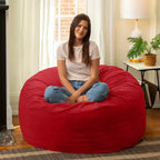 Jaxx 4 Foot Saxx - Large Round Bean Bag Chair for Adults - Lush Velvet