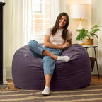 Jaxx 4 Foot Saxx - Large Round Bean Bag Chair for Adults - Lush Velvet