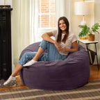 Jaxx 4 Foot Saxx - Large Round Bean Bag Chair for Adults - Lush Velvet
