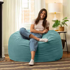 Jaxx 4 Foot Saxx - Large Round Bean Bag Chair for Adults - Lush Velvet