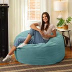 Jaxx 4 Foot Saxx - Large Round Bean Bag Chair for Adults - Lush Velvet