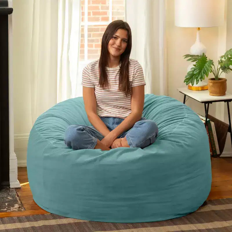 Jaxx 4 Foot Saxx - Large Round Bean Bag Chair for Adults - Lush Velvet