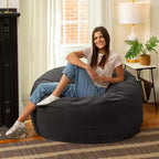 Jaxx 4 Foot Saxx - Large Round Bean Bag Chair for Adults - Lush Velvet