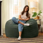 Jaxx 4 Foot Saxx - Large Round Bean Bag Chair for Adults - Lush Velvet