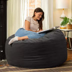 Jaxx 4 Foot Saxx - Large Round Bean Bag Chair for Adults - Lush Velvet