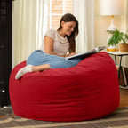 Jaxx 4 Foot Saxx - Large Round Bean Bag Chair for Adults - Lush Velvet