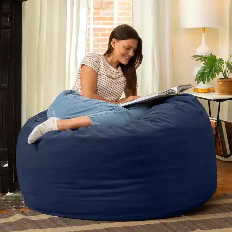Jaxx 4 Foot Saxx - Large Round Bean Bag Chair for Adults - Lush Velvet
