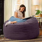 Jaxx 4 Foot Saxx - Large Round Bean Bag Chair for Adults - Lush Velvet