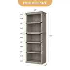5 Tier Book Shelf, Farmhouse Book Case,Tall Shelf with Storage, Wooden Bookshelves for Living Room