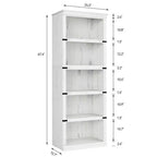 5 Tier Book Shelf, Farmhouse Book Case,Tall Shelf with Storage, Wooden Bookshelves for Living Room