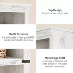 5 Tier Book Shelf, Farmhouse Book Case,Tall Shelf with Storage, Wooden Bookshelves for Living Room